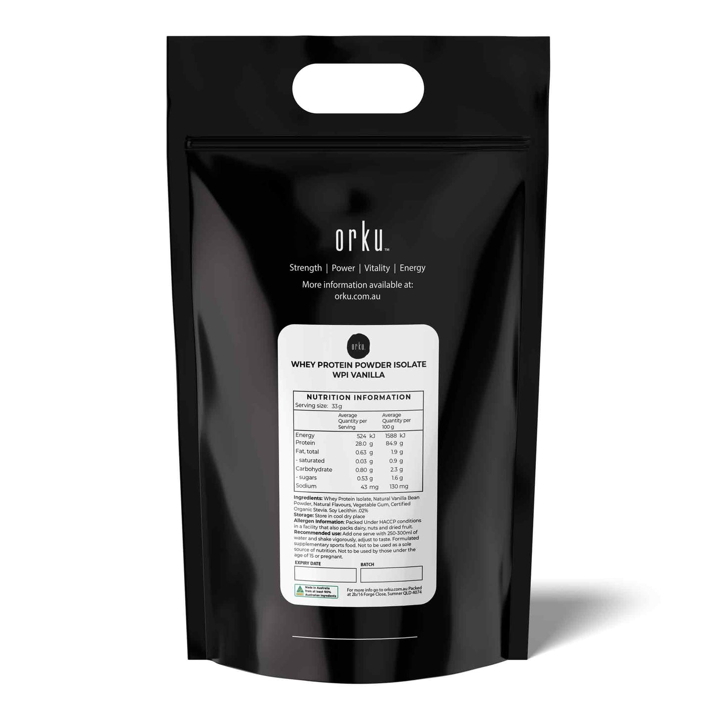 Orku 5Kg Whey Protein Isolate Powder – Vanilla WPI | Sports Food
