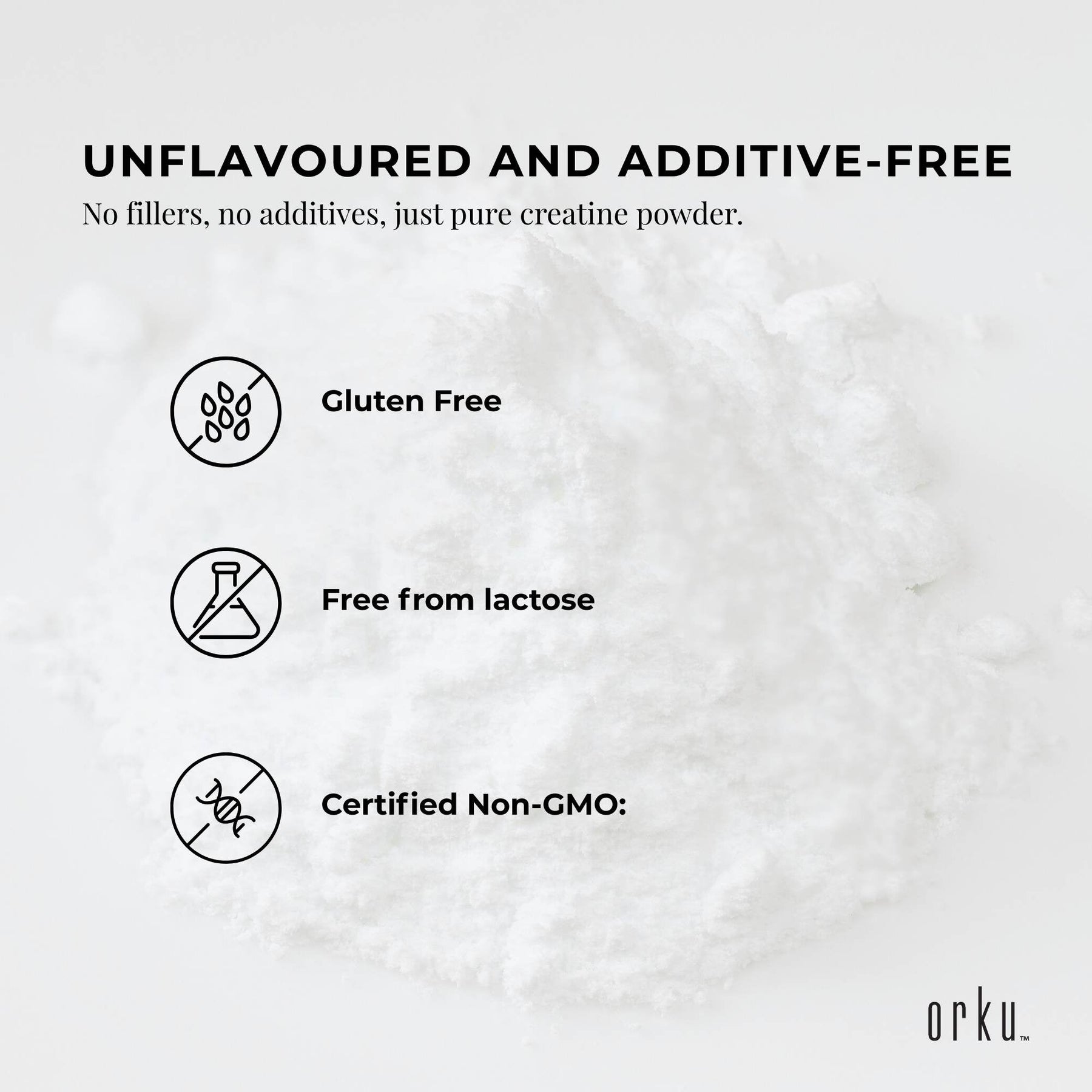 Orku Creatine Monohydrate Powder – 200 Mesh Micronised | 100g | 99.9% Purity - SuperSaverAU - view 2