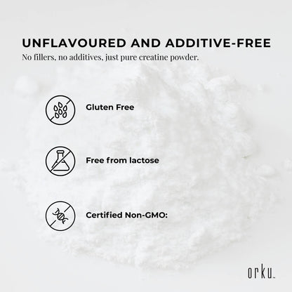 Orku 1Kg Creatine Monohydrate Powder – 200 Mesh Micronised | 99.9% Purity