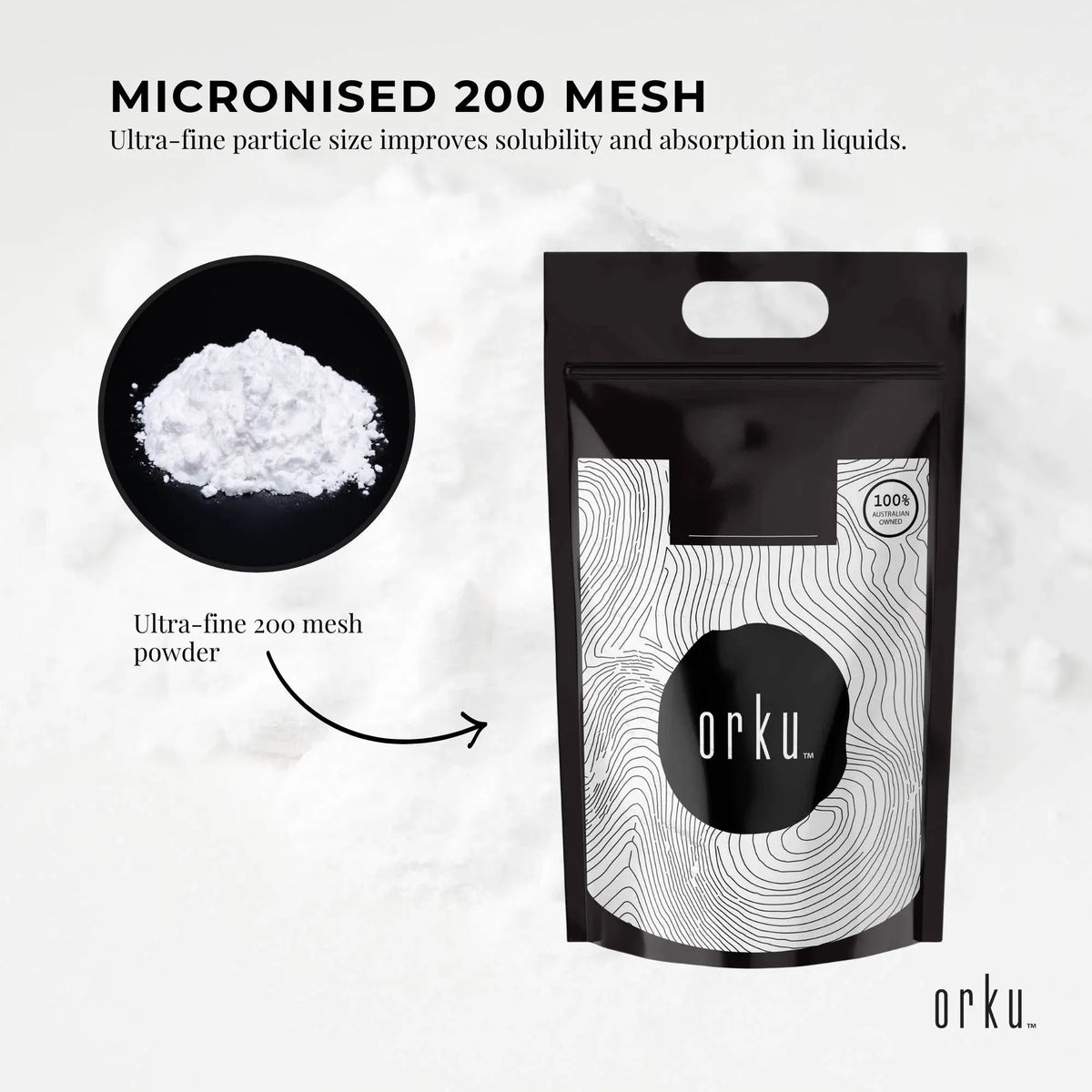 Orku Creatine Monohydrate Powder 5Kg – 200 Mesh Micronised | 99.9% Purity