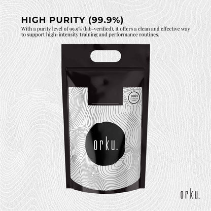 Orku Creatine Monohydrate Powder – 200 Mesh Micronised | 20Kg | 99.9% Purity