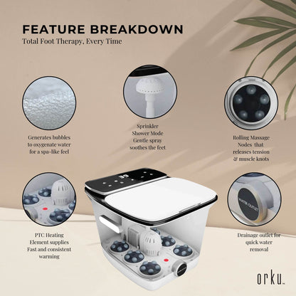 Foot Spa Automatic Water Heating Massager - Electric Pedicure Bath