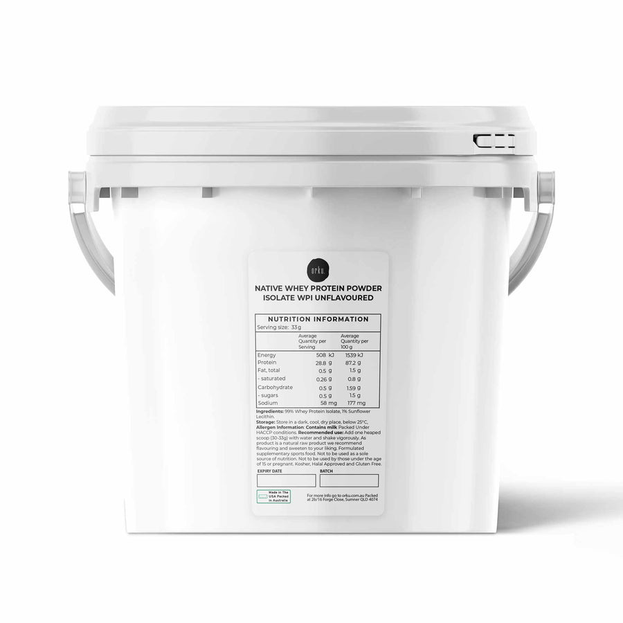 Orku 2Kg Native Whey Protein Isolate Powder - Unflavoured, BCAA Rich - SuperSaverAU - view 1