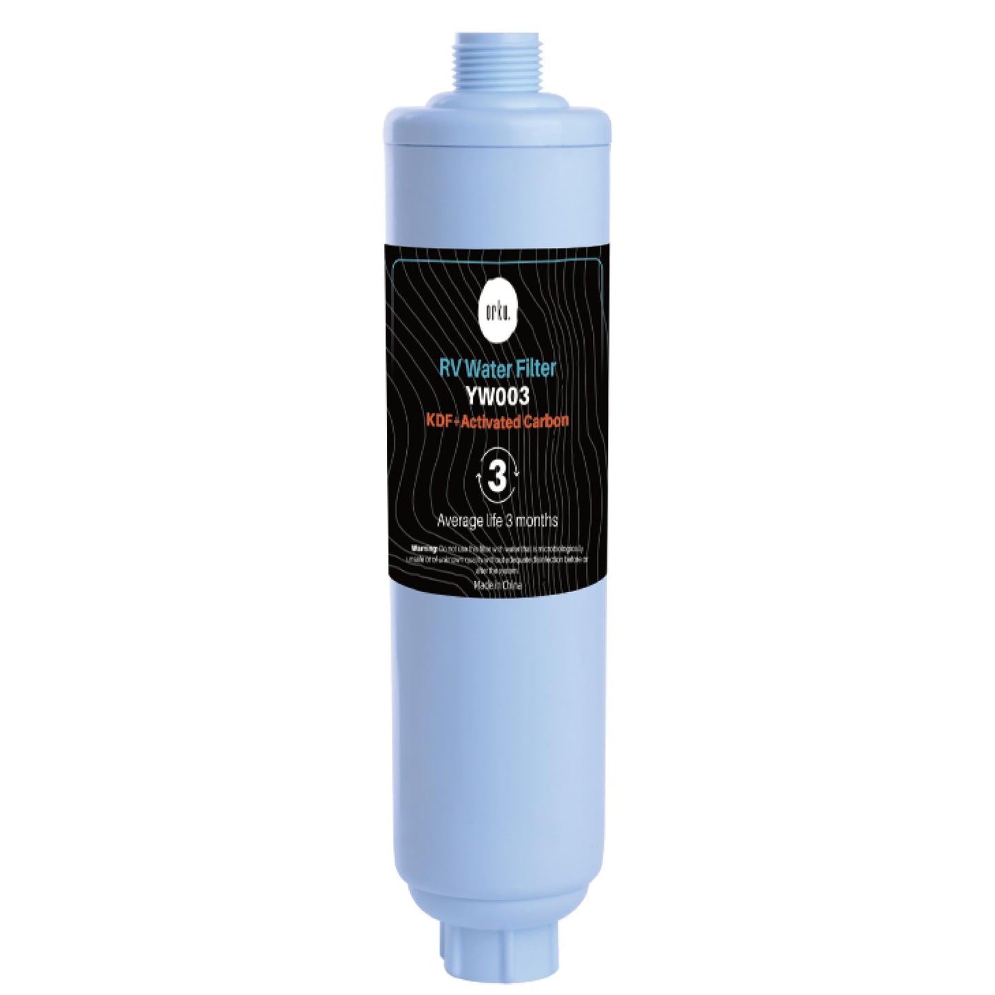 YW003 Inline RV Caravan Water Filter with Activated Carbon KDF Cartridge and Garden Hose Attachment