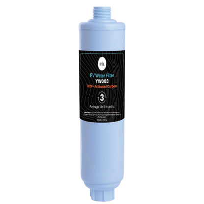 YW003 Inline RV Caravan Water Filter with Activated Carbon KDF Cartridge and Garden Hose Attachment