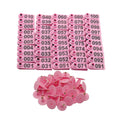 Pink Numbered Mini Ear Tag Set 1-100, 5x2cm for Cattle, Sheep, Pig, Livestock - SuperSaverAU - view 1