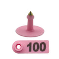 Pink Numbered Mini Ear Tag Set 1-100, 5x2cm for Cattle, Sheep, Pig, Livestock - SuperSaverAU - view 2