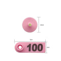 Pink Numbered Mini Ear Tag Set 1-100, 5x2cm for Cattle, Sheep, Pig, Livestock - SuperSaverAU - view 3