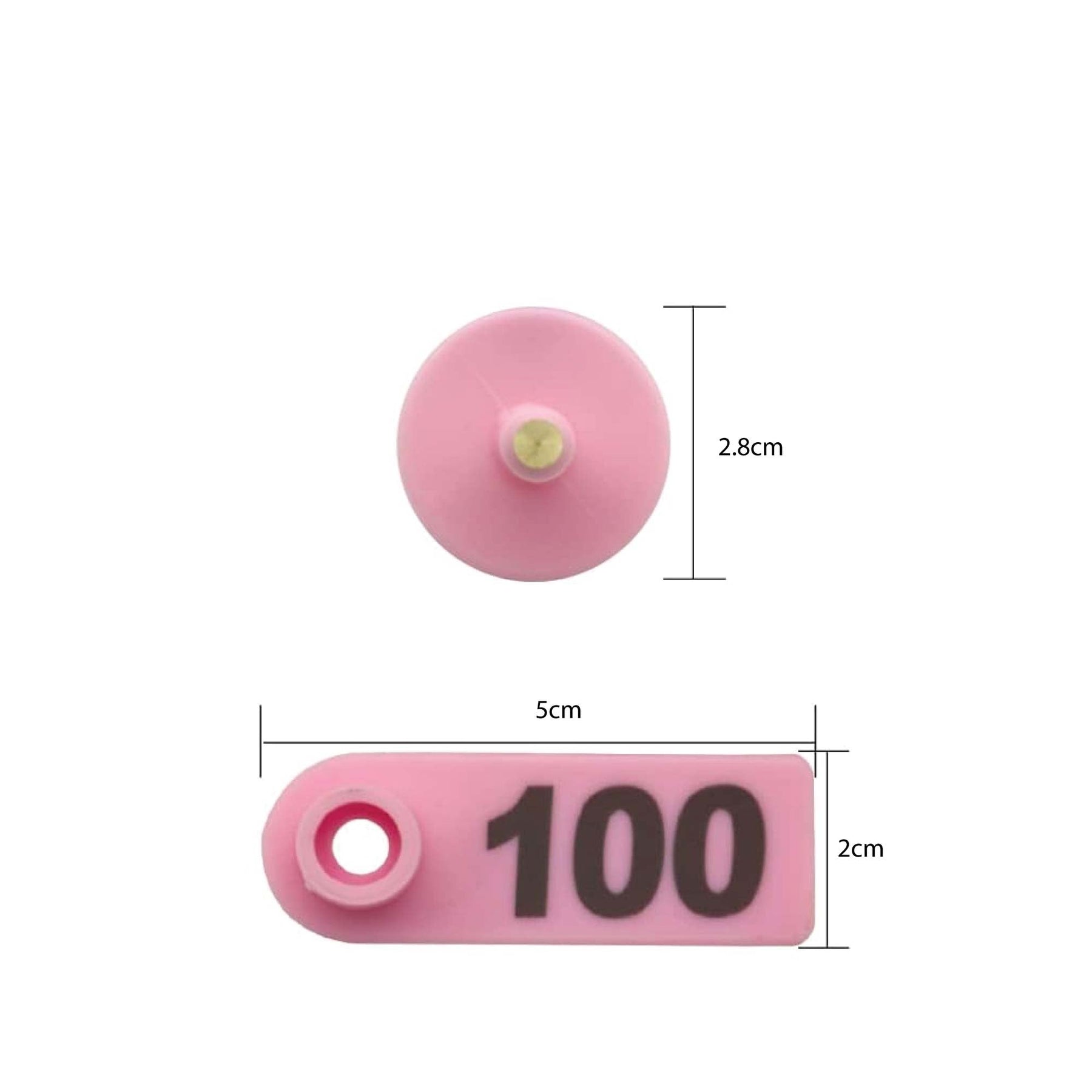 Pink Numbered Mini Ear Tag Set 1-100, 5x2cm for Cattle, Sheep, Pig, Livestock - SuperSaverAU - view 3