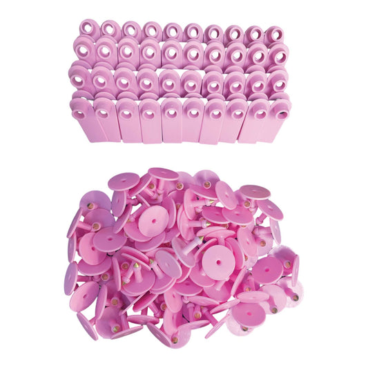 Cattle Ear Tags 100x Mini Pink 5x2cm Blank Livestock Labels for Sheep & Goats