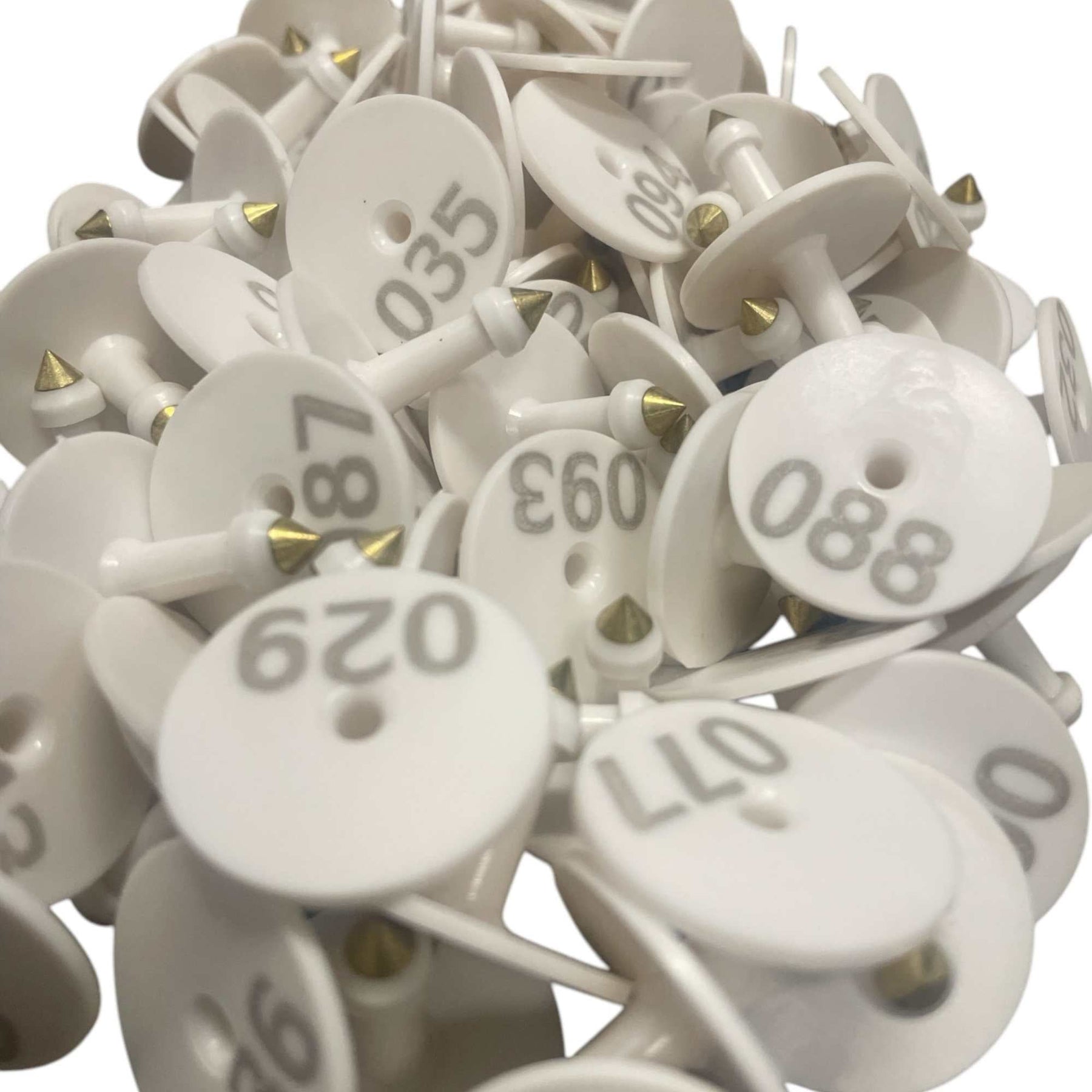 Round White Cattle Ear Tags 1-100 for Livestock, Pigs, Sheep, Goats - SuperSaverAU - view 2