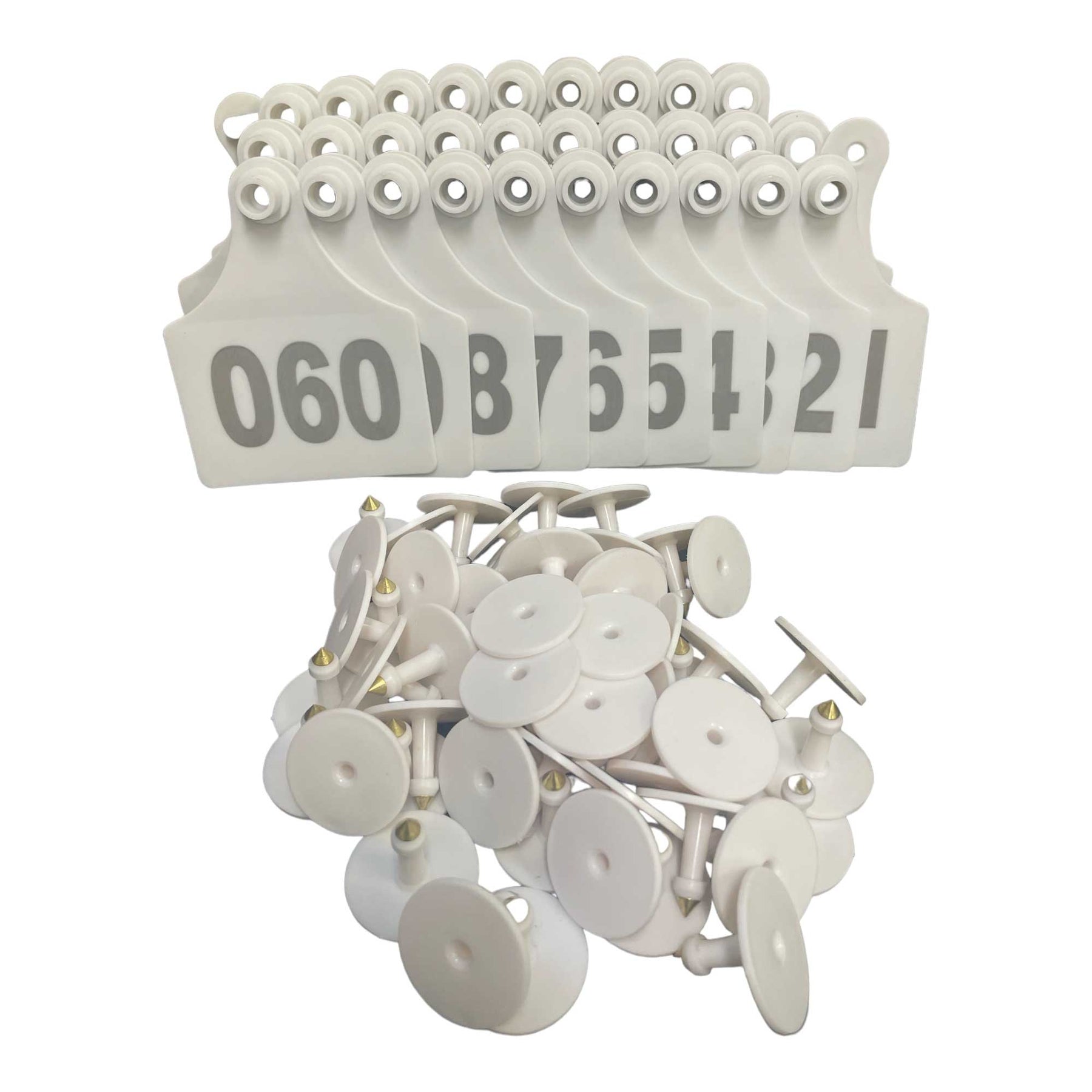 Cattle Number Ear Tags 1-100 Set - XL White 7x10cm for Livestock - SuperSaverAU - view 1
