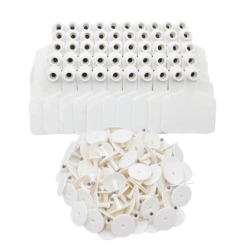 Premium White Cattle Ear Tags Small Blank Set - 100pcs, 5 x 4cm