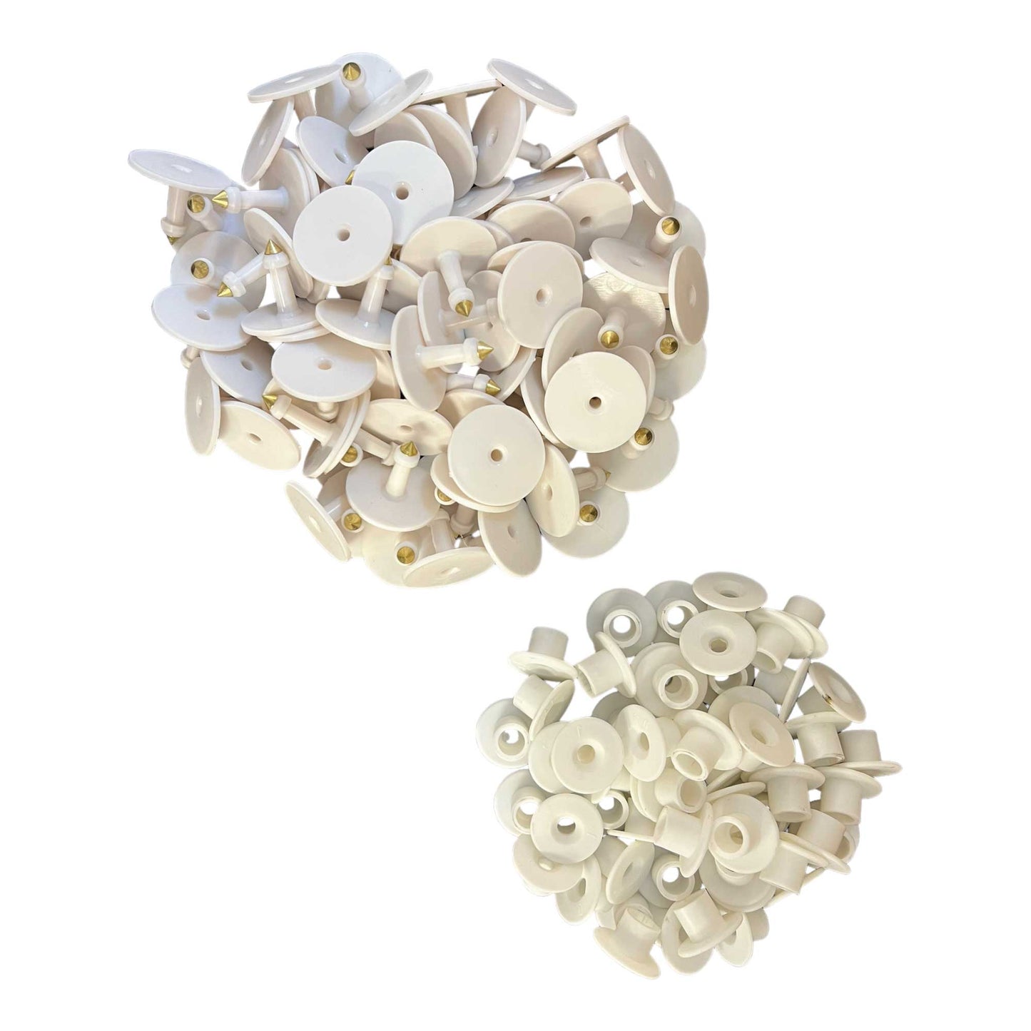 Cattle Ear Tags Set - 100x Round White Blank Tags for Pig Sheep Goat Cow