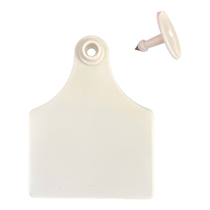 100x Large White Cattle Ear Tags 7x10cm for Livestock Management