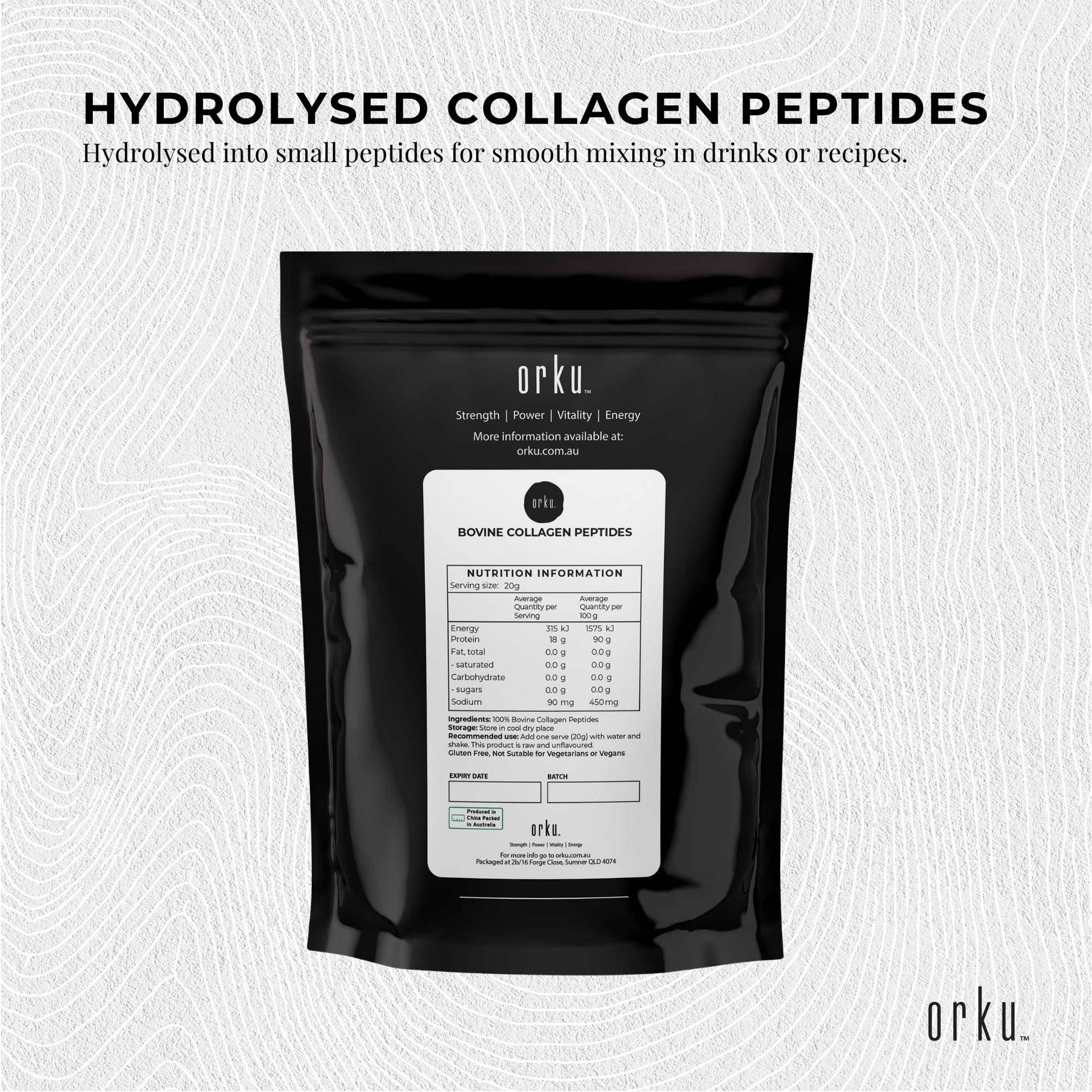 400g Collagen Powder - Bovine Hydrolysate Protein Peptide Supplement Unflavoured