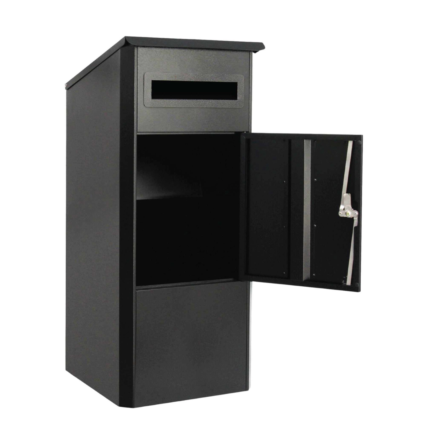 Lockable Parcel Delivery Box - Secure Home Package Locker 38x38x90cm Black - SuperSaverAU - view 2