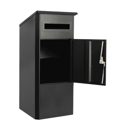 Parcel Delivery Drop Box Mailbox - Secure Home Package Locker 38x38x90cm Black