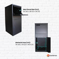 Lockable Parcel Delivery Box - Galvanised Steel, 41.5x38.5x102.5cm, Dual Access - SuperSaverAU - view 4