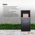 Lockable Parcel Delivery Box - Galvanised Steel, 41.5x38.5x102.5cm, Dual Access - SuperSaverAU - view 5