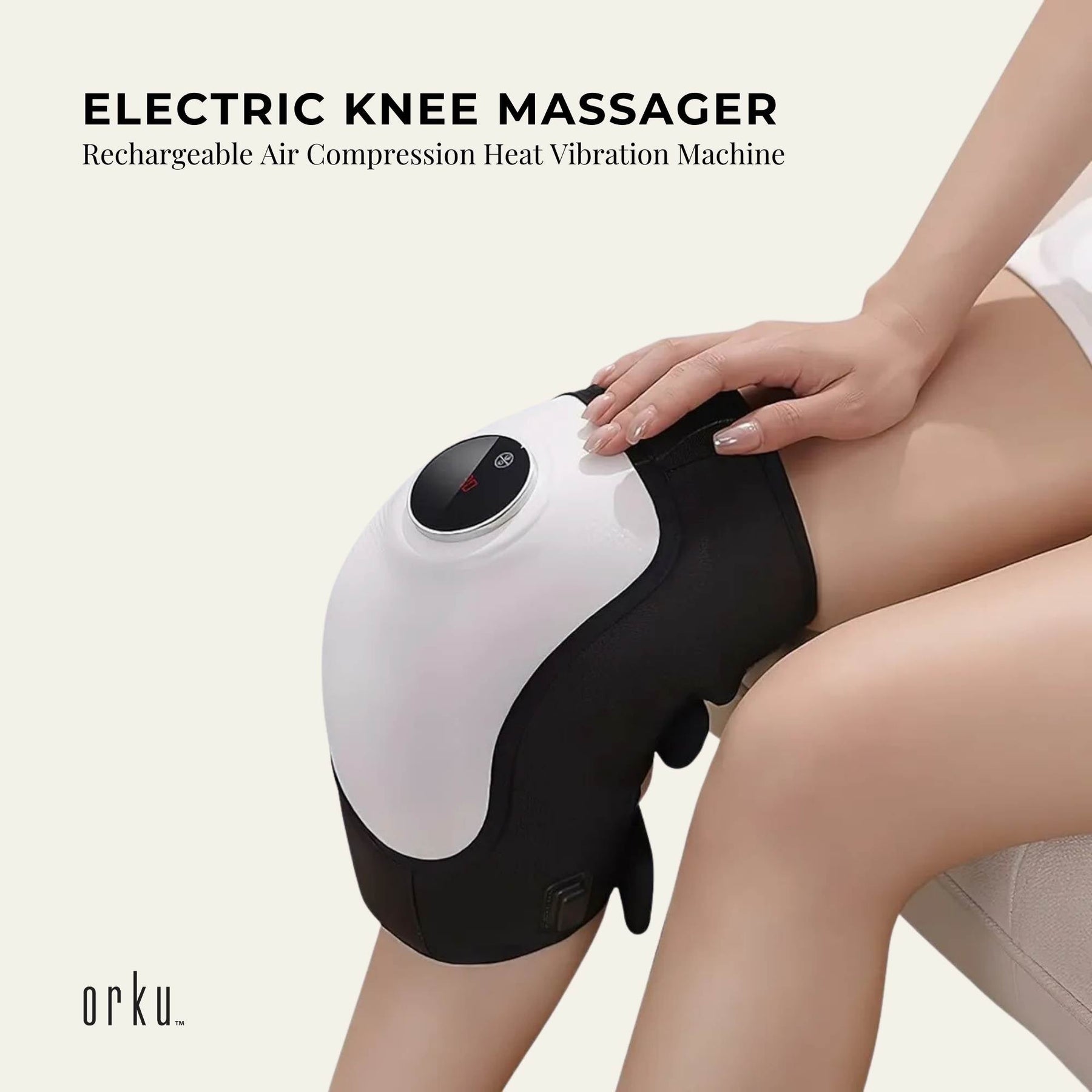 Orku Rechargeable Electric Knee Massager with Air Compression, Heat & Vibration - SuperSaverAU - view 2