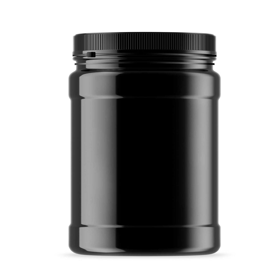 2L Wide Mouth Glossy Black Plastic Jars with Lids - 10 Pack for Proteins & Powders - SuperSaverAU - view 1