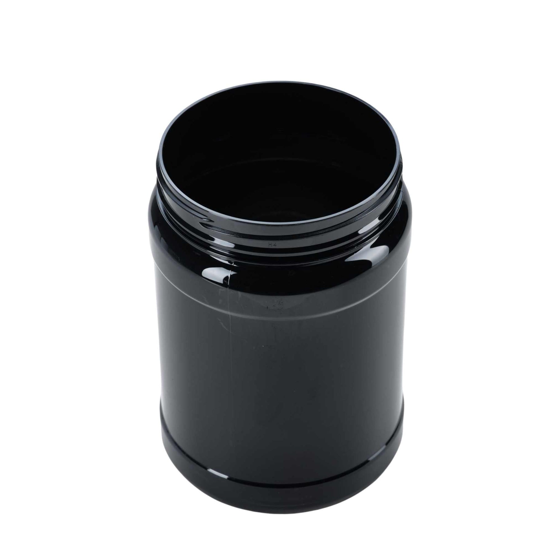 2L Wide Mouth Glossy Black Plastic Jars with Lids - 10 Pack for Proteins & Powders - SuperSaverAU - view 2