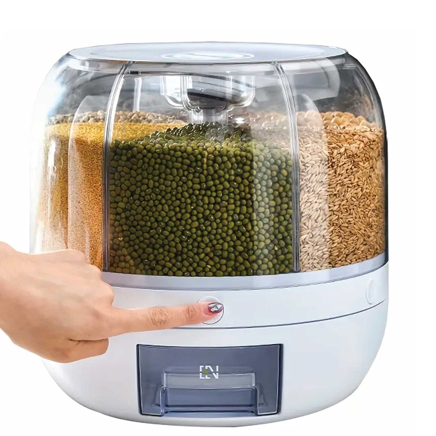 Kitchee 6Kg 6-Compartment Rotating Food Dispenser - BPA-Free Storage Container - SuperSaverAU - view 3