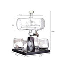 Premium Sailboat Glass Whiskey Decanter Set with 4 Globe Glasses - 1L