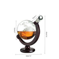 Whiskey Decanter Set 850ml - 2 Globe Glasses + Wooden Stand