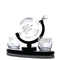 Whiskey Decanter Set 850ml - 2 Globe Glasses + Wooden Stand - SuperSaverAU - view 2