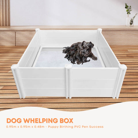 Rooster Farms PVC Whelping Box 0.95m x 0.95m x 0.48m - Safe & Easy Assembly - SuperSaverAU - view 2