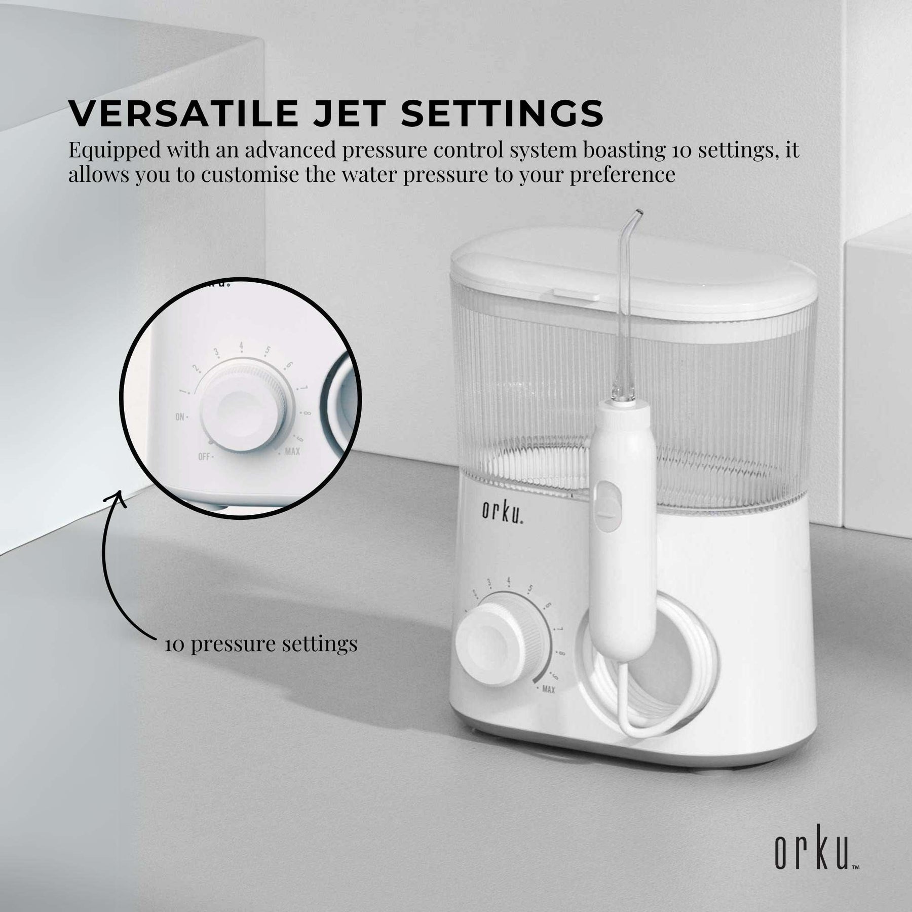 Water Jet Dental Flosser 600ml White - Electric Oral Pressure Tooth Irrigator - SuperSaverAU - view 2