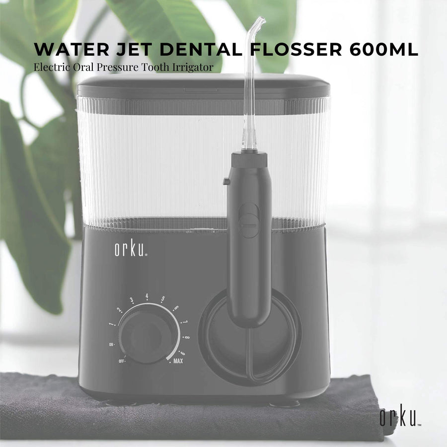 Water Jet Dental Flosser 600ml Black - Electric Oral Pressure Tooth Irrigator - SuperSaverAU - view 1