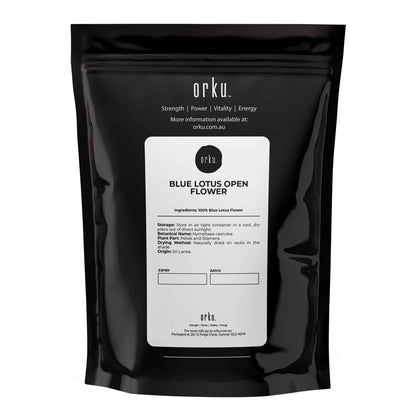Orku 100g Dried Blue Lotus Flowers - Whole Open Lily Nymphaea Caerulea