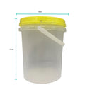 Bulk 10 x 1.2L Clear Plastic Honey Bucket with Yellow Tamper Evident Lid - SuperSaverAU - view 2