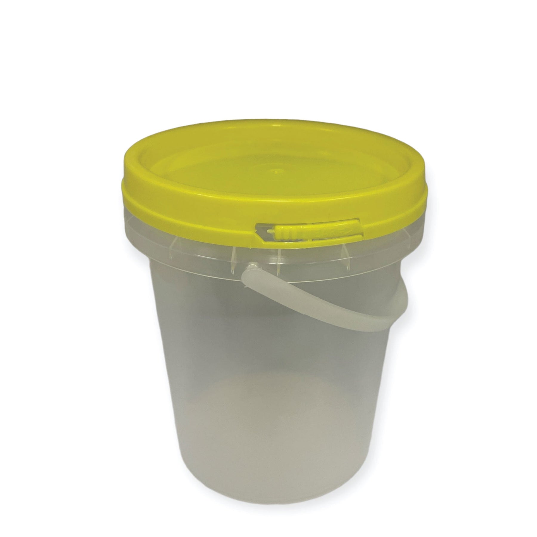 Bulk 10 x 1.2L Clear Plastic Honey Bucket with Yellow Tamper Evident Lid - SuperSaverAU - view 3