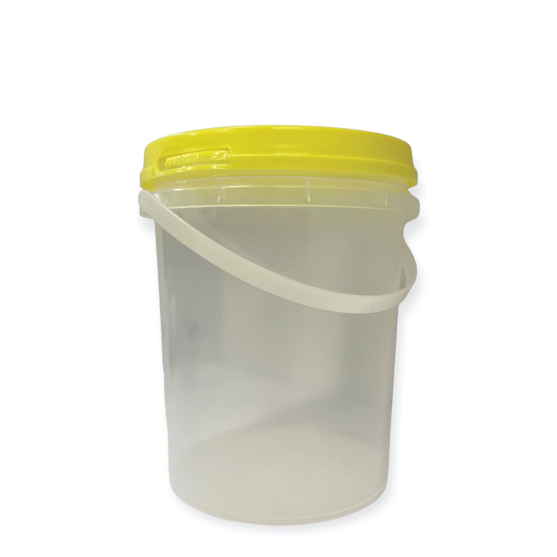 Bulk 10 x 1.2L Clear Plastic Honey Bucket with Yellow Tamper Evident Lid - SuperSaverAU - view 4