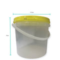 Bulk 10 x 2.2L Clear Honey Bucket with Yellow Tamper Evident Lid - SuperSaverAU - view 2
