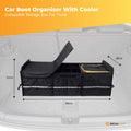 Car Boot Organiser with Cooler - 100L Capacity, Foldable, Black with Orange Trim - SuperSaverAU - view 2
