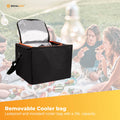 Car Boot Organiser with Cooler - 100L Capacity, Foldable, Black with Orange Trim - SuperSaverAU - view 6