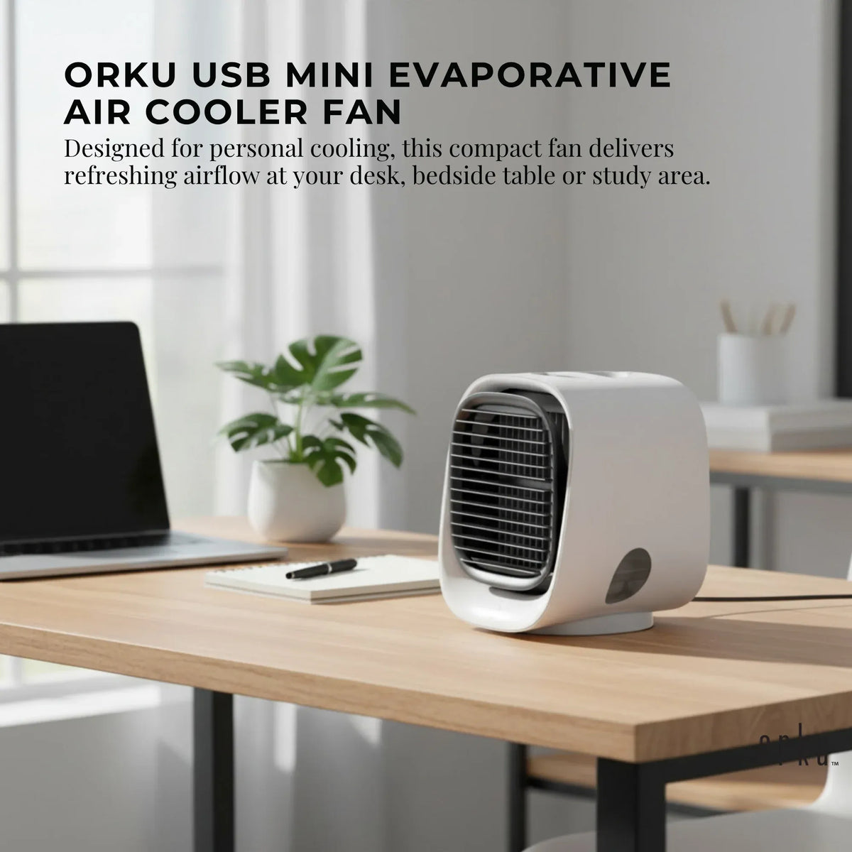 Premium USB Mini Air Purifier and Portable Desktop Cooling Fan 300ml