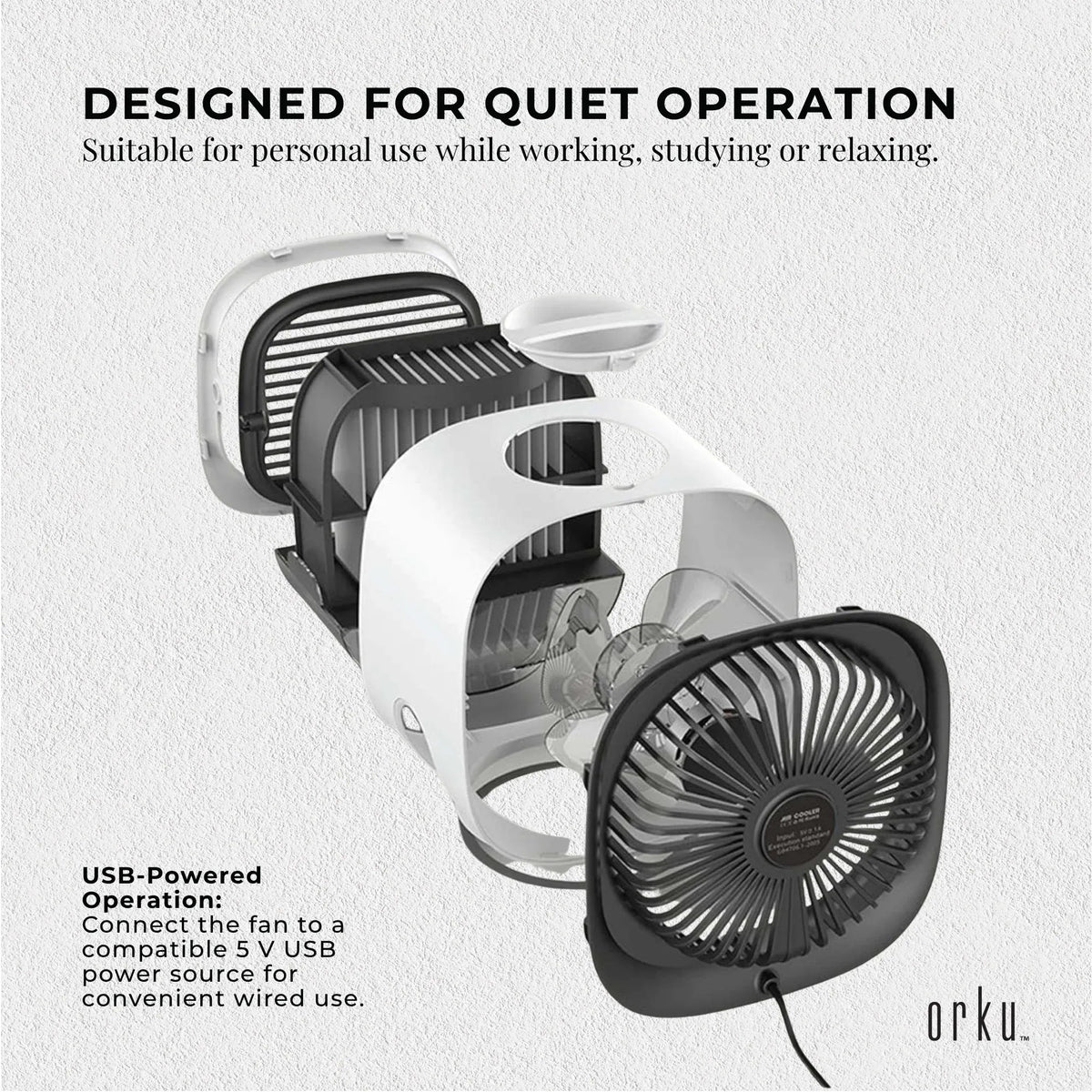 Premium USB Mini Air Purifier and Portable Desktop Cooling Fan 300ml