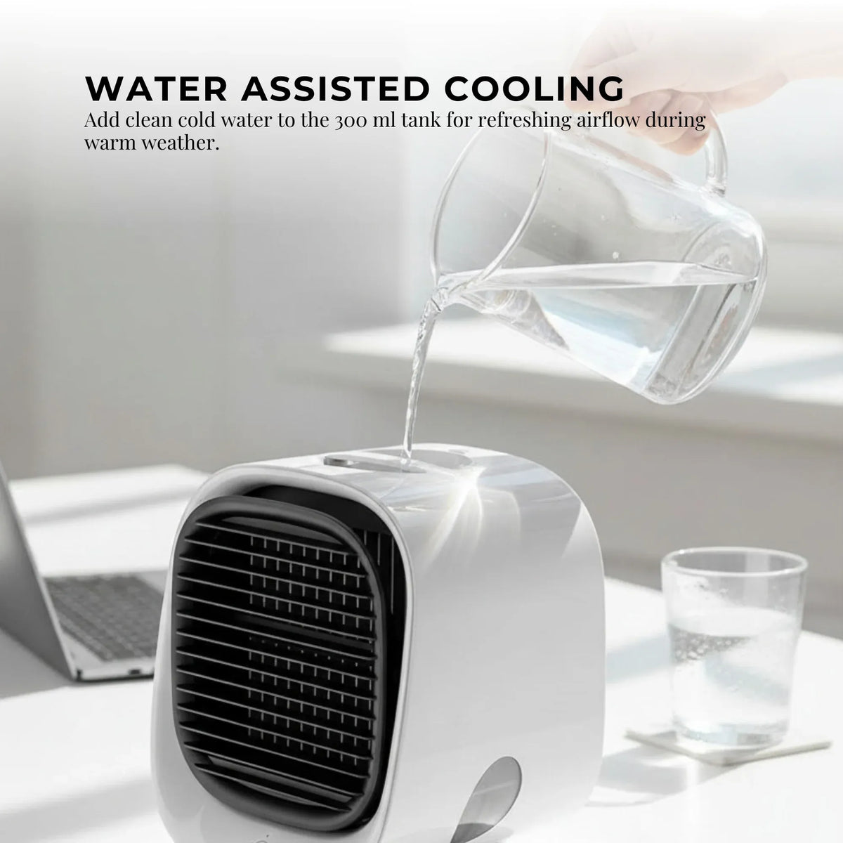 Premium USB Mini Air Purifier and Portable Desktop Cooling Fan 300ml
