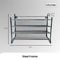 Kitchee 4-Tier Metal Spice Rack with 28 Glass Jars - Kitchen Organiser 35cm x 9.5cm x 23.5cm - SuperSaverAU - view 6