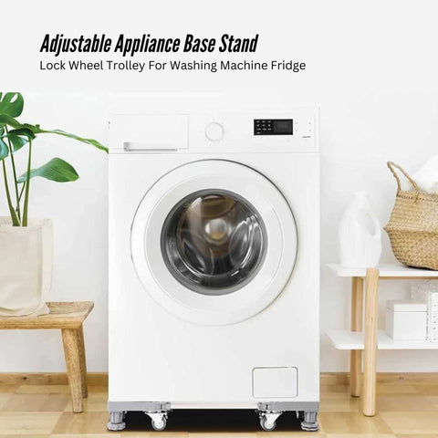 Adjustable Appliance Base Stand - Lock Wheel Trolley For Washing Machine Fridge - SuperSaverAU - view 2