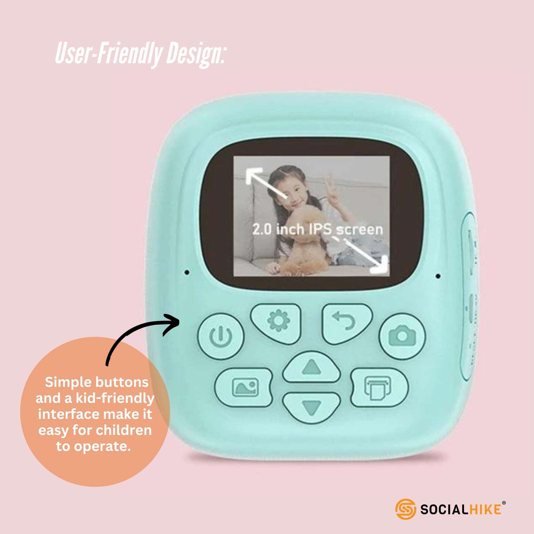 Premium Blue Kids Instant Print Camera with Video MP3 and Games