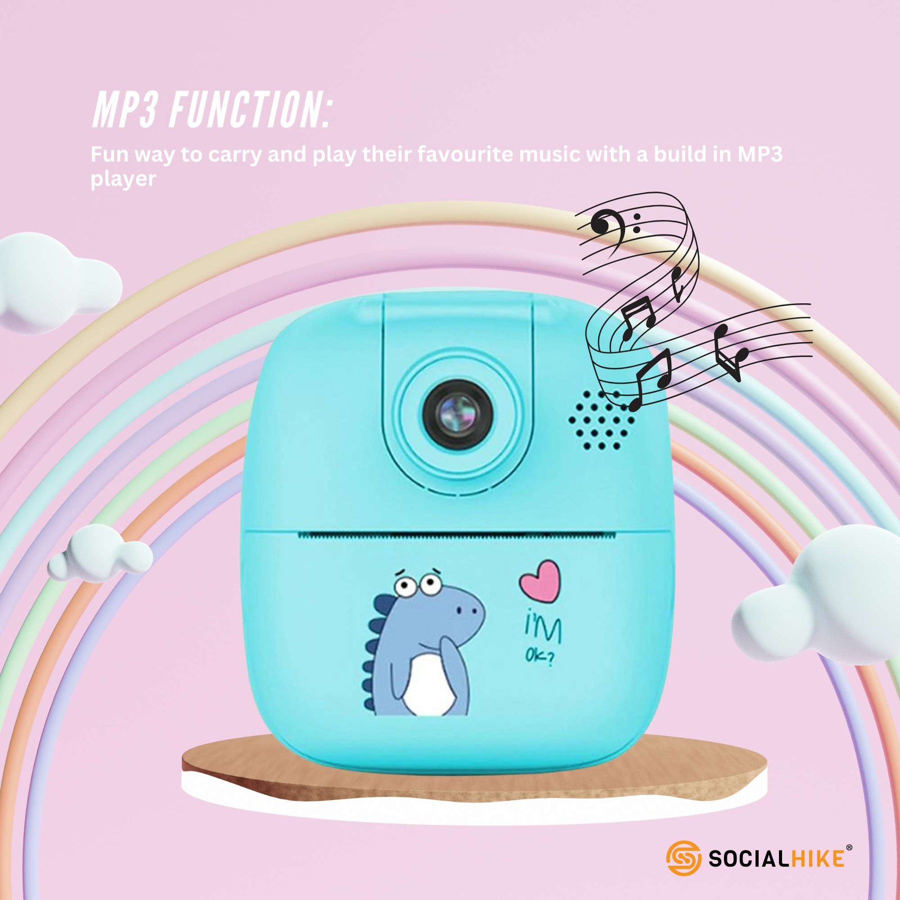 Premium Blue Kids Instant Print Camera with Video MP3 and Games