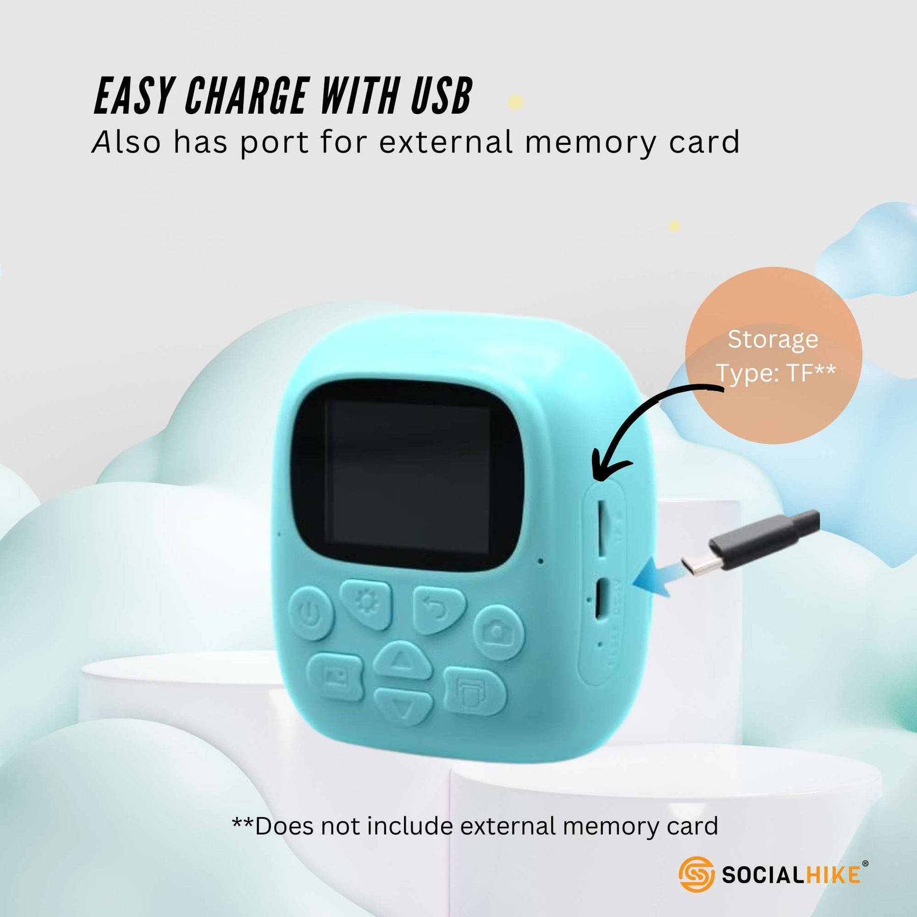 Premium Blue Kids Instant Print Camera with Video MP3 and Games
