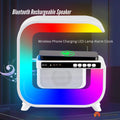 Premium Bluetooth Speaker with 15W Wireless Charger LED Lamp and Alarm Clock